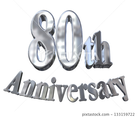 3DCG text "80th Anniversary/80th Anniversary Mark Sparkle" 3DCG text "80th Anniversary/80th Anniversary Mark Sparkle" 133159722