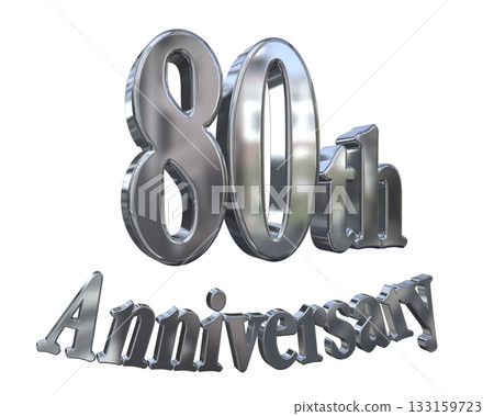 3DCG文字“80週年紀念/80週年紀念標誌閃耀” 3DCG文字“80週年紀念/80週年紀念標誌閃耀” 133159723