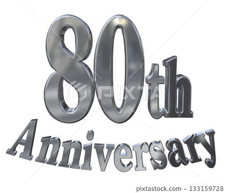 3DCG文字“80週年紀念/80週年紀念標誌閃耀” 3DCG文字“80週年紀念/80週年紀念標誌閃耀” 133159728