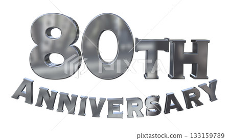 3DCG文字“80週年紀念/80週年紀念標誌閃耀” 133159789