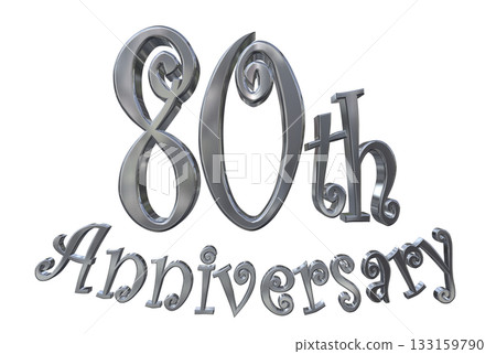 3DCG text "80th Anniversary/80th Anniversary Mark Sparkle" 3DCG text "80th Anniversary/80th Anniversary Mark Sparkle" 133159790