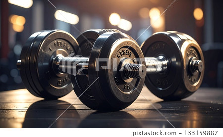 2 well-used heavy dumbbells 133159887