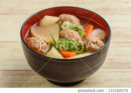 Meatball miso soup 133160078