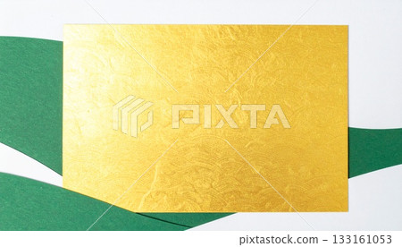 Japanese paper frames, message cards, background material with Japanese-style images (gold, green) Japanese paper frames, message cards, background material with Japanese-style images (gold, green) 133161053