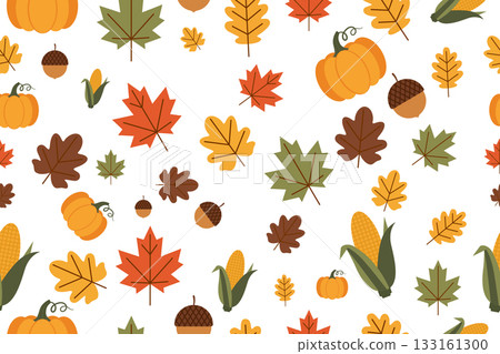 Fall Pumkin pattern vector illustration clipart on a white background Fall Pumkin pattern vector illustration clipart on a white background 133161300