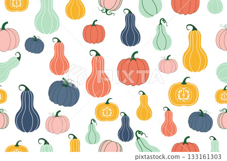 Cute Fall Pumpkin Pattern Graphic Illustration for Seasonal Decor Cute Fall Pumpkin Pattern Graphic Illustration for Seasonal Decor 133161303