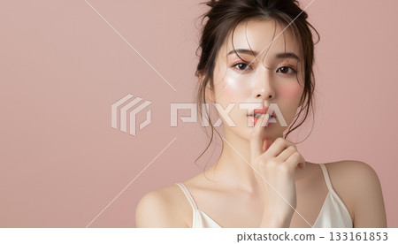 Beauty portrait of a beautiful woman with a clear complexion Beauty portrait of a beautiful woman with a clear complexion 133161853