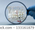 Dental Implant Model Under Magnifying Glass 133161879