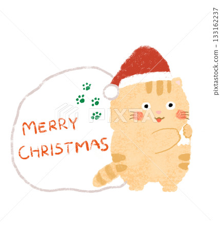 Cute cat dressed as Santa Christmas title Cute cat dressed as Santa Christmas title 133162237