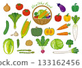 Vegetable illustration icon set vector 133162456