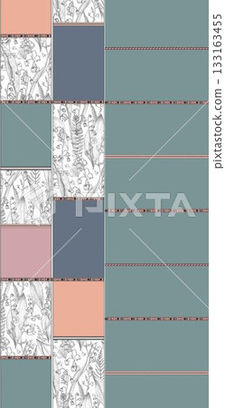 Soft Pastel Patterns with Florals Fruits and Cute Motifs for Notebook Designs 133163455