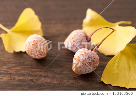 Yellow ginkgo biloba leaves Yellow ginkgo biloba leaves 133163560