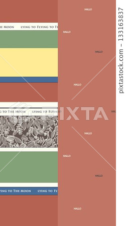 Soft Pastel Patterns with Florals Fruits and Cute Motifs for Notebook Designs 133163837