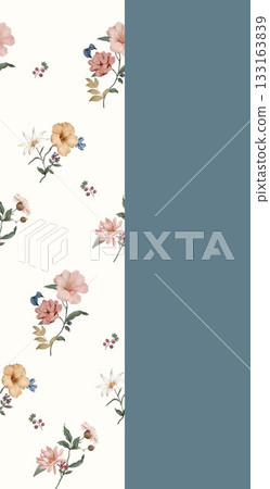 Soft Pastel Patterns with Florals Fruits and Cute Motifs for Notebook Designs 133163839