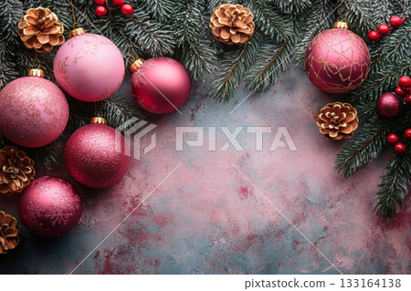 Christmas Decorations With Pine Branches 133164138
