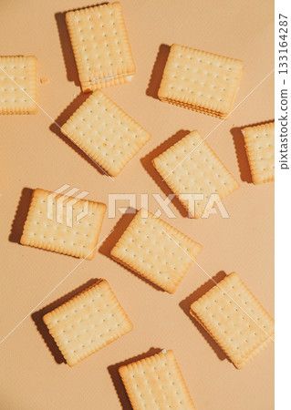 White cream-filled tea cookies minimalist style White cream-filled tea cookies minimalist style 133164287