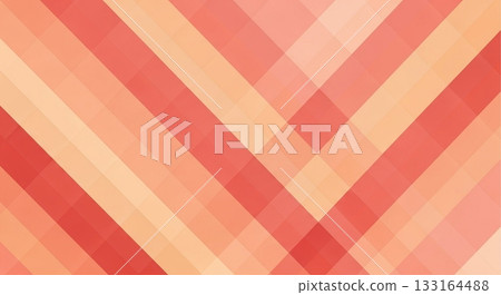 由紅色、橙色和米色等暖色調組成的斜條紋馬賽克圖案（像素藝術）背景元素 133164488