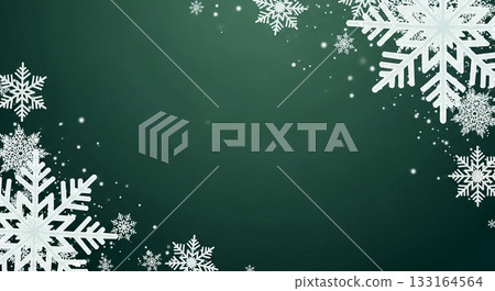 明亮的聖誕相框背景，閃爍的雪花被白光包裹著。 133164564