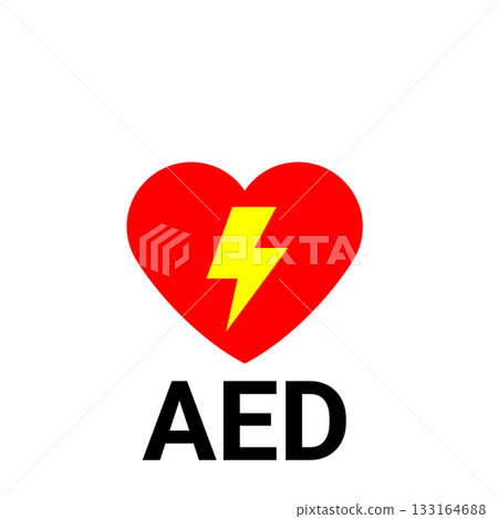 AED icon for cardiac arrest first aid AED icon for cardiac arrest first aid 133164688