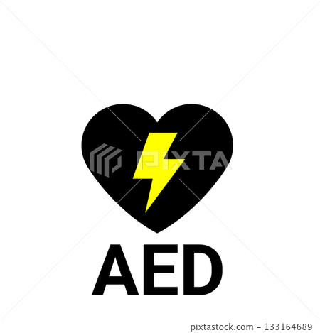 AED icon for cardiac arrest first aid 133164689