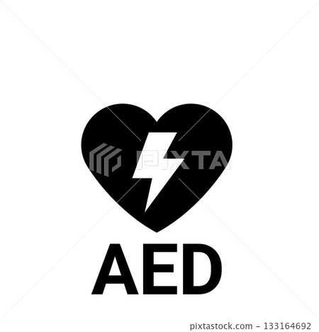 AED圖標,用於心臟驟停急救 AED圖標,用於心臟驟停急救 133164692