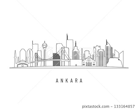 Detailed Ankara skyline vector illustration. Detailed Ankara skyline vector illustration. 133164857