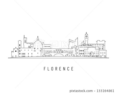 Detailed Florence skyline vector illustration. Detailed Florence skyline vector illustration. 133164861