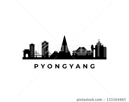 Vector Pyongyang skyline. 133164865