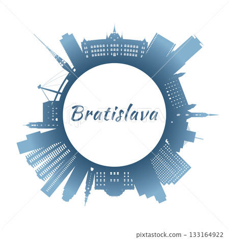 Bratislava skyline with colorful buildings. 133164922