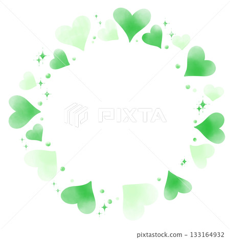 Cute round heart frame, hand-drawn, watercolor style Cute round heart frame, hand-drawn, watercolor style 133164932