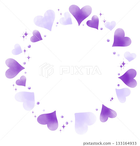Cute round heart frame, hand-drawn, watercolor style Cute round heart frame, hand-drawn, watercolor style 133164933