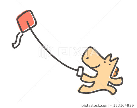 馬兒玩風箏 新年材料 寒假 133164959