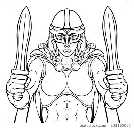 Viking Trojan Spartan Celtic Warrior Knight Woman Viking Trojan Spartan Celtic Warrior Knight Woman 133165035