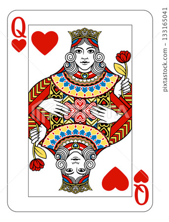 Queen of Hearts Design from Deck of Playing Cards Queen of Hearts Design from Deck of Playing Cards 133165041