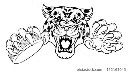 Jaguar Leopard Cheetah Panther Hockey Team Mascot 133165043