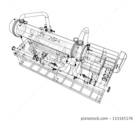 Industrial Equipment Blueprint. Vector Industrial Equipment Blueprint. Vector 133165176