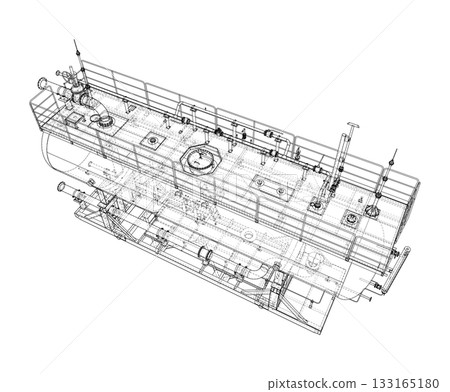 Industrial Tank Blueprint. Vector Industrial Tank Blueprint. Vector 133165180