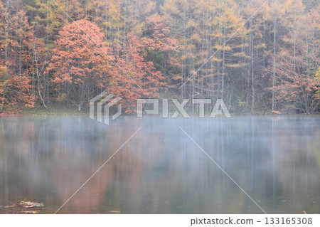 Mishaka Pond in the mist and rain 133165308