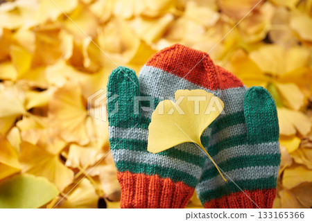 針織手套的圖像 133165366