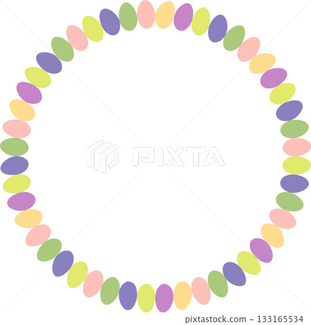 Painted Easter eggs frame with empty space. Copy space on transparent background. Easter egg hunt Painted Easter eggs frame with empty space. Copy space on transparent background. Easter egg hunt 133165534