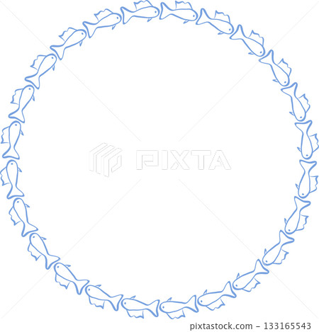 Doodle fish frame. Vector sea life template for text. Simple baby shower template element for design Doodle fish frame. Vector sea life template for text. Simple baby shower template element for design 133165543