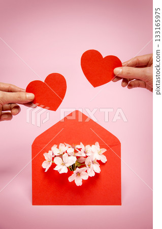 Spring with cherry blossoms and a proposal of love 133165975