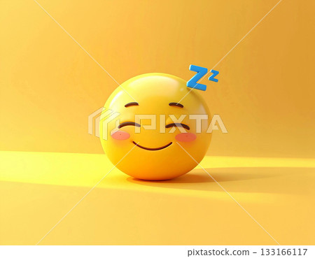 Sleeping emoji emoticon showing peaceful dreaming character 133166117