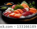 sliced raw fish 133166189