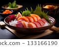 sliced raw fish 133166190