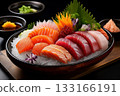 sliced raw fish 133166191