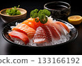 sliced raw fish 133166192