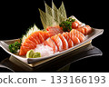 sliced raw fish 133166193