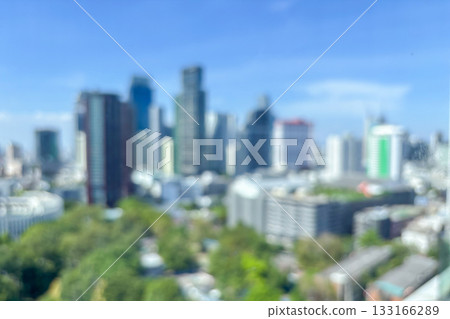 Abstract blur cityscape skyline building with blue sky background 133166289