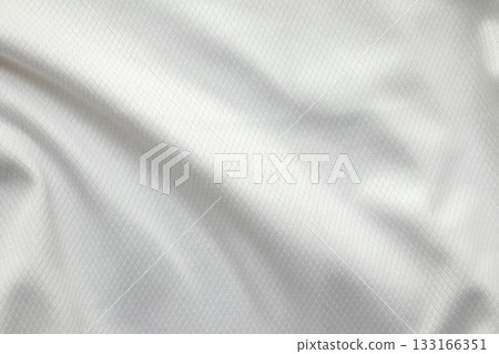 White sports clothing fabric football shirt jersey texture background 133166351